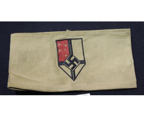 WWII German style Old Comrades armband. P&amp;P Group 1 (£14+VAT for the first lot and £1+VAT for subsequent lots) 