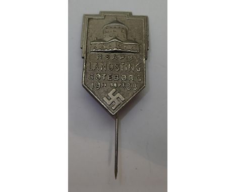 WWII German style NSDAP stick pin Goteborg H: 42 mm. P&amp;P Group 1 (£14+VAT for the first lot and £1+VAT for subsequent lot