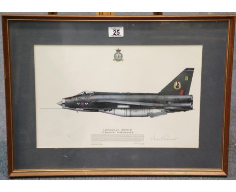 Limited edition print of Lightning F.2A 19 Squadron Gutersloh 43 x 29 cm. P&amp;P Group 3 (£25+VAT for the first lot and £5+V