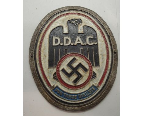 WWII type German DDAC (Automobile Club) car grille badge. P&amp;P Group 1 (£14+VAT for the first lot and £1+VAT for subsequen