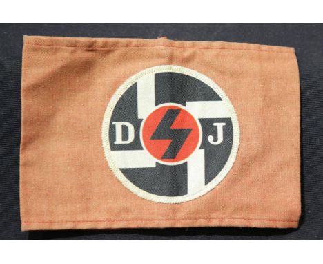 WWII style Deutsche Jungvolk (10-14 year olds) leaders armband. P&amp;P Group 1 (£14+VAT for the first lot and £1+VAT for sub