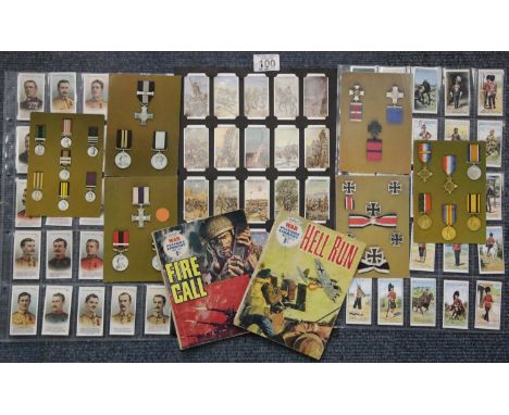 Reproduction cigarette cards, medal postcards and two War Picture Library books. P&amp;P Group 1 (£14+VAT for the first lot a