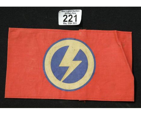 WWII British style Union of Fascists armband. P&amp;P Group 1 (£14+VAT for the first lot and £1+VAT for subsequent lots) 