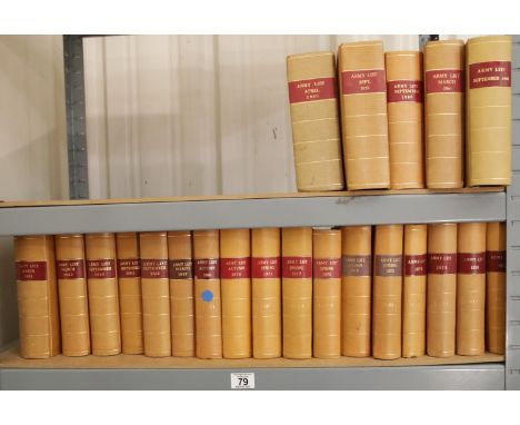 22 copies of The Army List, 1950 - 1980. . P&amp;P Group 3 (£25+VAT for the first lot and £5+VAT for subsequent lots) 