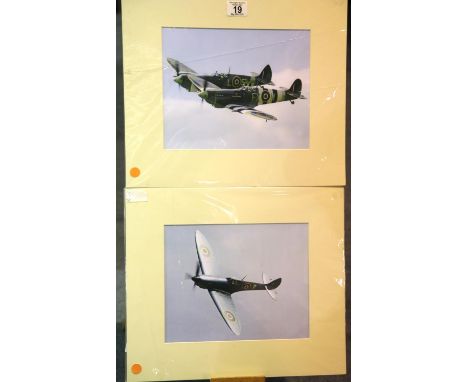 Two mounted Spitfire photographs mk9 and mk11. P&amp;P Group 2 (£18+VAT for the first lot and £2+VAT for subsequent lots)
