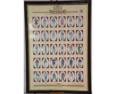 Framed set of Castella Soldiers of Waterloo cigar cards. P&amp;P Group 3 (£25+VAT for the first lot and £5+VAT for subsequent