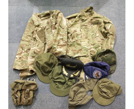 Camouflage jacket with military and non military caps. P&amp;P Group 3 (£25+VAT for the first lot and £5+VAT for subsequent l