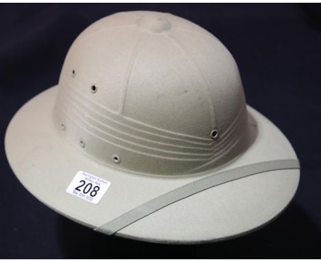 British pith helmet with liner. P&amp;P Group 2 (£18+VAT for the first lot and £2+VAT for subsequent lots) 