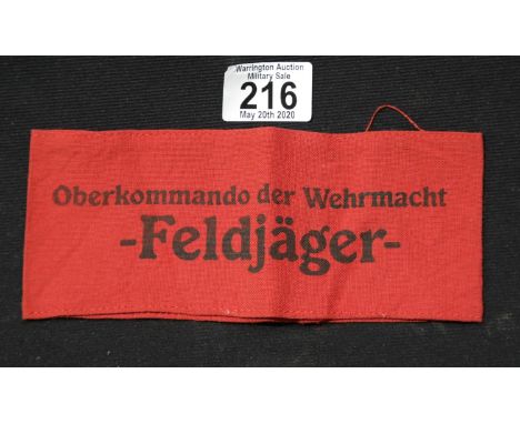 WWII German style Faldjager armband. P&amp;P Group 1 (£14+VAT for the first lot and £1+VAT for subsequent lots) 