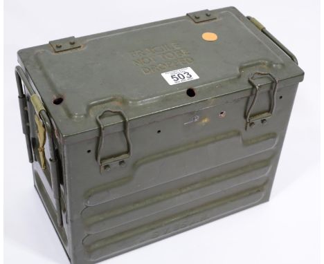 British Army ammunition box stating Fragile! Not to be Dropped! P&amp;P Group 2 (£18+VAT for the first lot and £2+VAT for sub