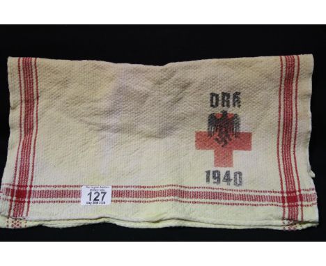 German WWII type Red Cross tea towel stamped for 1940. P&amp;P Group 1 (£14+VAT for the first lot and £1+VAT for subsequent l