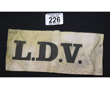WWII British style LDV armband. P&amp;P Group 1 (£14+VAT for the first lot and £1+VAT for subsequent lots) 