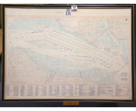 28th June 1977 Silver Jubilee review of the fleet at Spithead, 81 x 60 cm. P&amp;P Group 3 (£25+VAT for the first lot and £5+