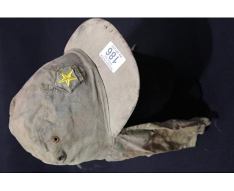 Japanese worn Havelock style cap. P&amp;P Group 2 (£18+VAT for the first lot and £2+VAT for subsequent lots) 