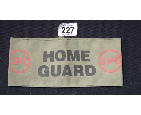 WWII British style Home Guard GPO armband. P&amp;P Group 1 (£14+VAT for the first lot and £1+VAT for subsequent lots) 