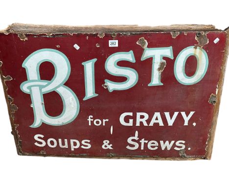 Vintage BISTO enamel sign, 56cm by 82cm.