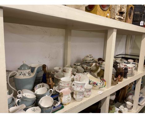 Royal Doulton and other teawares, coinage inc UK silver, various china, ornaments, barometer, mirror, firescreen, etc.