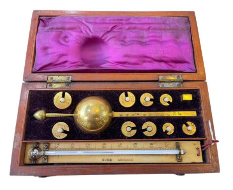 Sike's Hydrometer by Buss, Hatton Garden, London, in original case.