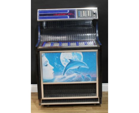 Music Interest - a mid 20th century retro vintage vinyl record jukebox, Jupiter 80L, 125cm high, 77cm wide, serial no 62346, 