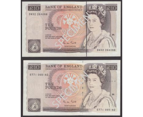 ERROR: Bank of England, George M. Gill, £10 (2), 1 March 1988, serial numbers DW32 264086 and ET71 065182, the first with met