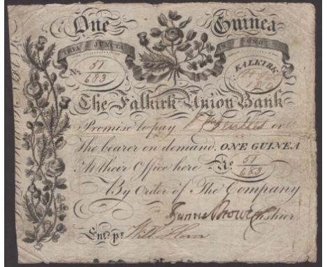 Falkirk Union Bank, 1 Guinea, 11 October 1811, serial number 51/683, two manuscript signatures, a lovely clean example, fine,