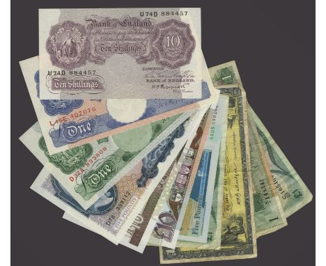 Bank of England, a small group including Peppiatt, 10 Shillings, 2 April 1940, serial number U74D 884457, £1 (2), blue, prefi