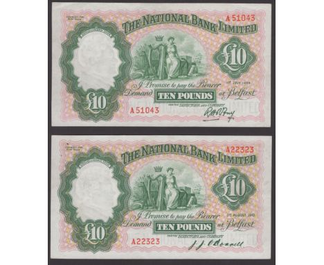 The National Bank Limited, £10, 1 August 1942, serial number A22323, O’Donnell signature, £10, 1 July 1959, serial number A51