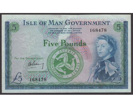 Isle of Man Government, R.H. Garvey, £5, ND (1961), serial number 168478, original paper, very light handling, one light cent