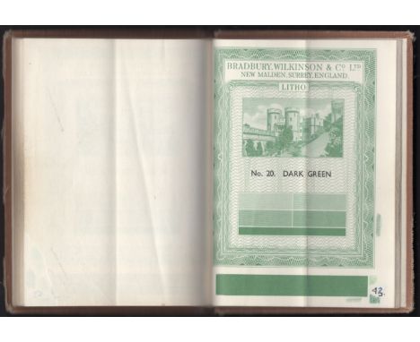 A Bradbury Wilkinson Booklet, titled LITHO COLOUR CHART No.2, containing 33 engraved and containing 37 pages showing the Norm