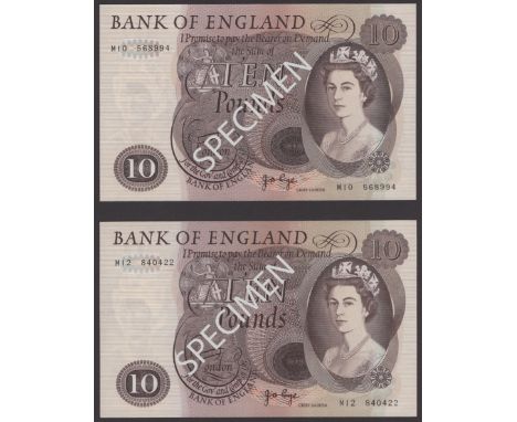Bank of England, John B. Page, replacement £10 (2), 1971, serial numbers M10 568994 and M12 840422, first uncirculated, secon