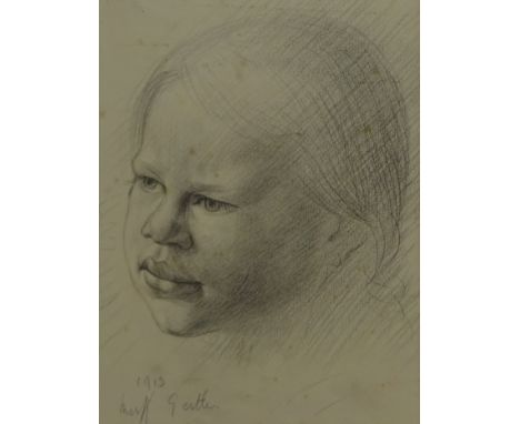 Mark Gertler NEAC (British 1891-1939): Head of a Young Girl, pencil signed and dated 1913,  23cm x 18cm (unframed)
Provenance