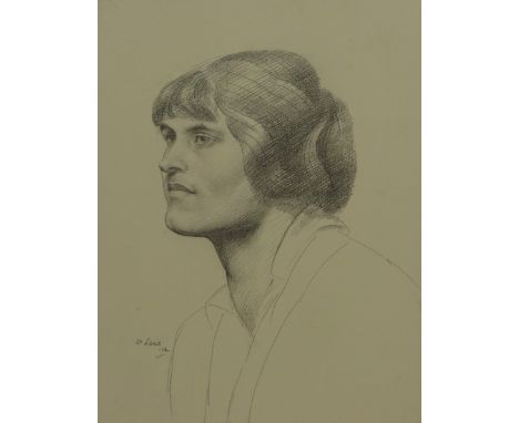 Derwent Lees NEAC (British 1885-1931): Bust Portrait of a Young Woman, pencil signed and dated '12,  30cm x 23cm (unframed)
P