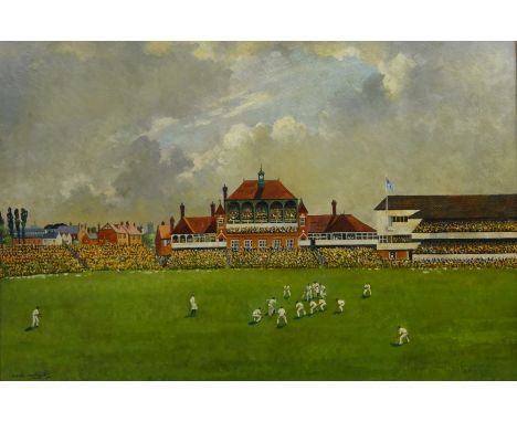 Joseph Appleyard (British 1908-1960): Cricket - 'The Fourth Test England v Australia at Headingly July 1953',oil on board sig