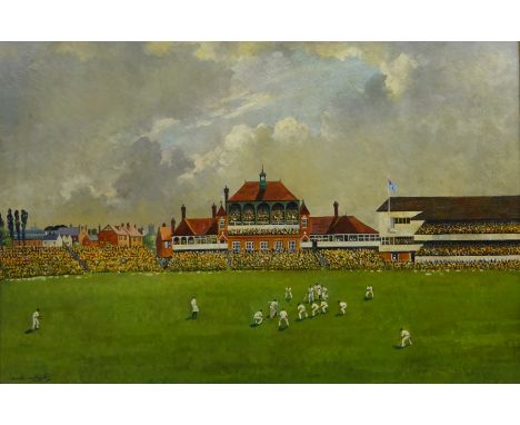 Joseph Appleyard (British 1908-1960): Cricket - 'The Fourth Test England v Australia at Headingly July 1953',oil on board sig