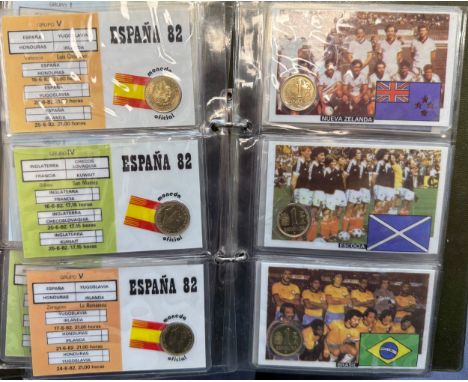 World Cup 1982 set of coin cards of teams in official album, notably Maradona &amp; Argentina, Northern Ireland, England, Sco