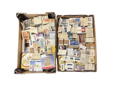 Trade cards - large collection in two fruit trays with ranges from Barber, Barratt, Fry, Master Vending, Mobil, Primrose, Som