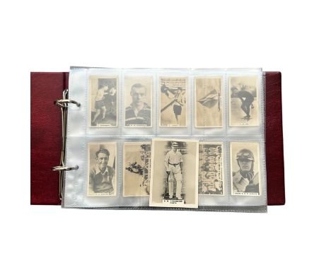 Collection of sporting cigarette cards, part sets and type cards, sleeved in an album, 300+ cards, with Churchman Can You Bea