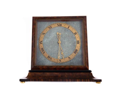EARLY 20TH CENTURY WALNUT MANTEL CLOCK, retailed by Edward of Glasgow, the shagreen square dial with gilt chapter ring and nu