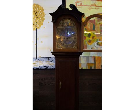 GEORGE III OAK LONGCASE CLOCK BY ALEX. MITCHELL OF THE GORBALS, Glasgow, two train eight day movement, the brass dial with Ro