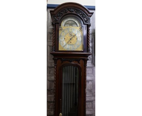 EDWARDIAN MAHOGANY LONGCASE CLOCK BY EDWARD &amp; SONS, of Glasgow, the three train movement with Whittington &amp; Westminst