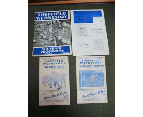 Sheffield Wednesday 1934-5 Programme v Grimsby Town, Dated 4th May (ink mark) , 48-9 v Lincoln, 49-50 v Tottenham, + pirate :