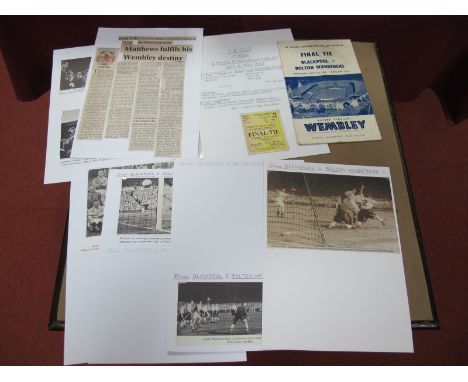 A 1953 F.A Cup Final Blackpool v. Bolton Wanderers Match Programme, (foxing), ticket, Stanley Matthews and other autographs a