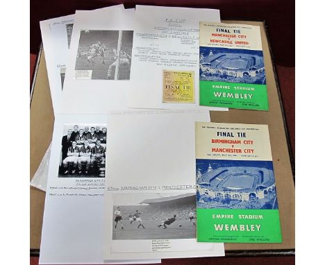 A Newcastle United F.A. Cup Finals 1955 v. Manchester City Programme, ticket and images relating to game. A 1956 v. Birmingha