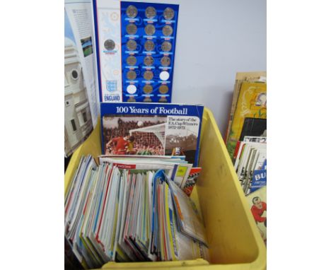 An Esso F.A. Cup Coin Collection and Original England 1996 Set, both complete. A quantity of Sheffield Wednesday away program