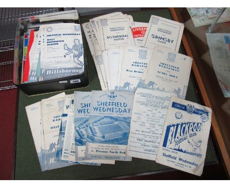 Sheffield Wednesday Programmes, 1953-70 Mainly Homes, including 59-60 F.A.Cup Semi, 60-1 v. Tottenham autographed by Derek Do
