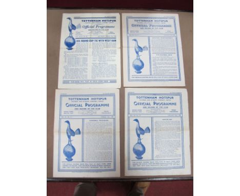 Tottenham Programmes 1947-8 v. West Brom - F.A Cup, Barnsley, 48-9 v. West Brom, 55-6 v. West Ham- F.A Cup. (4)