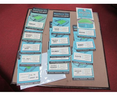 Manchester City Programmes 56-7 v. Arsenal, Birmingham, Blackpool, Burnley, Charlton, Newcastle-FA Cup, Portsmouth, Preston, 