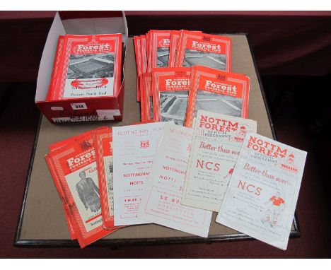 Nottingham Forest Home Programmes 51-2 v. Cardiff, Hull 54-5 v. Liverpool, 57-8 v. Manchester United, Leeds, 61 Burkitt testi