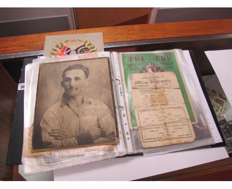 Fred Laycock, 1920's and 30's Football Memorabilia, Barrow 1920's Supporters Club Booklet, Nelson F.C 1925 Presidents Dinner 