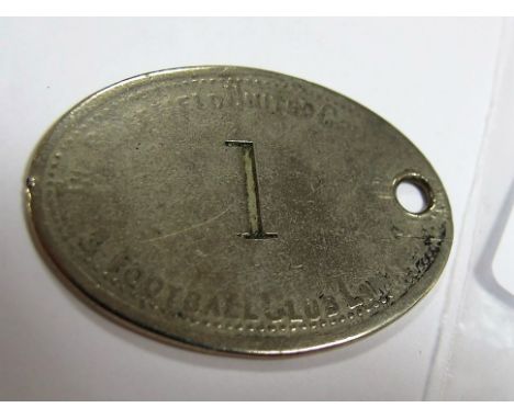 Number One, Sheffield United Shareholders Oval Disc, circa 1900, in a nickel metal, one side "The Sheffield United Cricket & 
